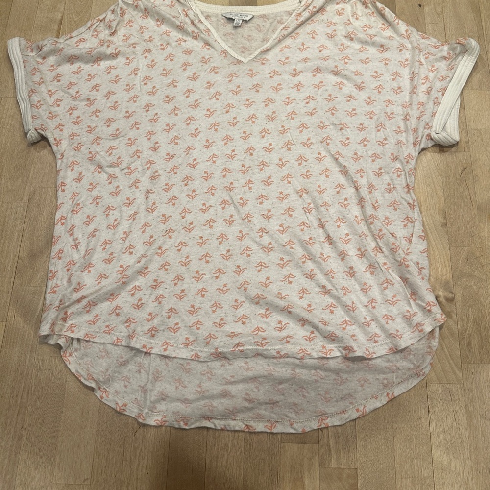 Lucky Brand Cream Boxy Short Sleeve Tee